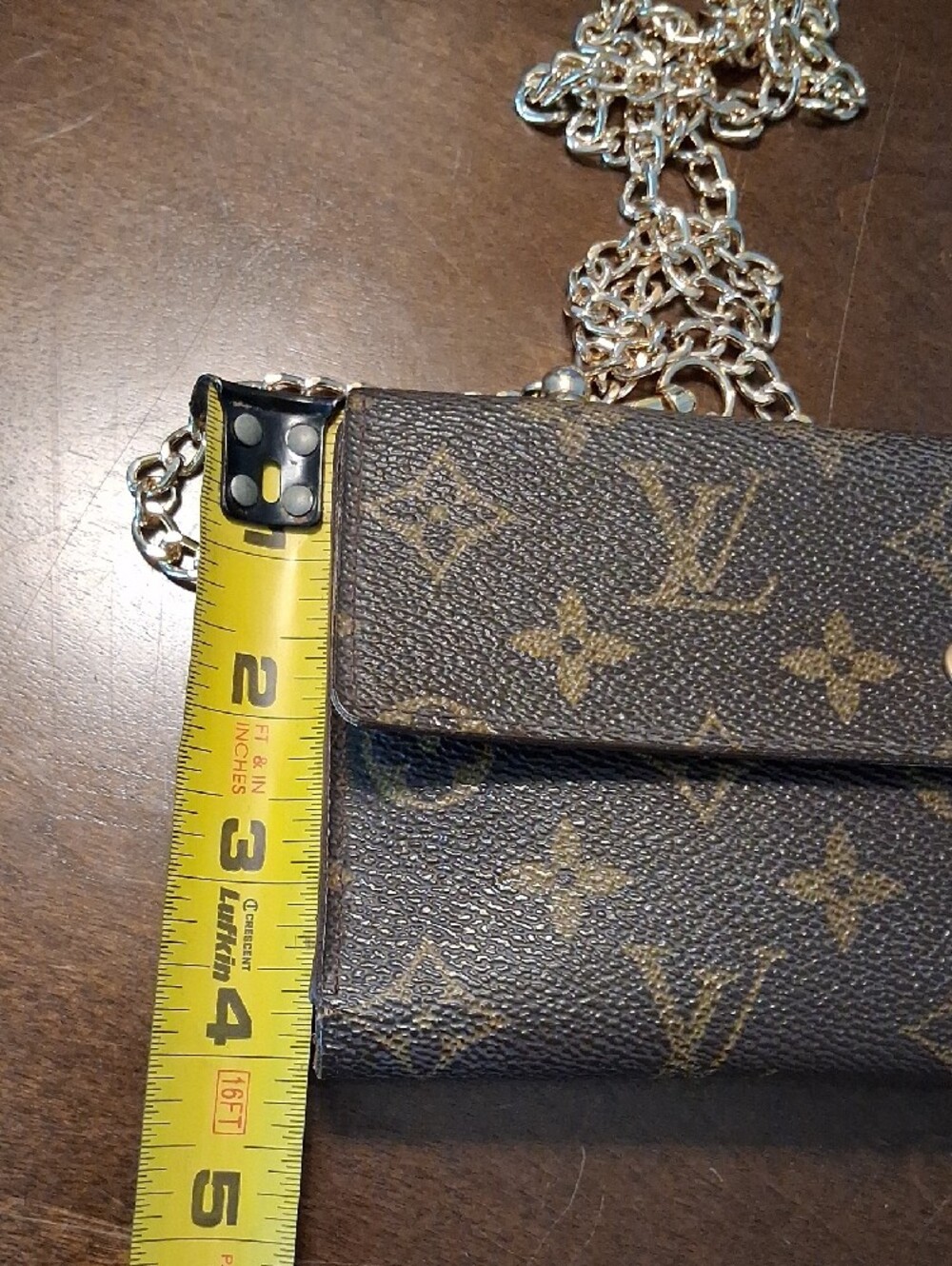 Louis Vuitton Monogram Crossbody Wallet in Brown with Gold Hardware - Picture 12 of 12